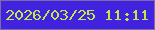 文字の大きさ：2、枠の色：7c6ba8、背景の色：4122df、文字の色：c0e74c 無料ブログパーツのブログ時計
