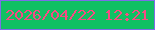 文字の大きさ：3、枠の色：7c6de8、背景の色：10c063、文字の色：f74a84 無料ブログパーツのブログ時計