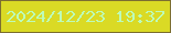 文字の大きさ：2、枠の色：7c6e31、背景の色：dada25、文字の色：bdfbb9 無料ブログパーツのブログ時計