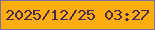 文字の大きさ：2、枠の色：7c6e9e、背景の色：fcae0e、文字の色：4a2752 無料ブログパーツのブログ時計