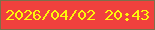 文字の大きさ：4、枠の色：7c704b、背景の色：f0413d、文字の色：fef60a 無料ブログパーツのブログ時計