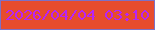 文字の大きさ：4、枠の色：7c71c6、背景の色：e74c2d、文字の色：b824f6 無料ブログパーツのブログ時計