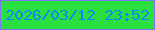 文字の大きさ：5、枠の色：7c76f6、背景の色：29e040、文字の色：0f87f9 無料ブログパーツのブログ時計