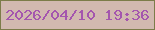 文字の大きさ：2、枠の色：7c7c49、背景の色：d2b9b0、文字の色：a456ae 無料ブログパーツのブログ時計