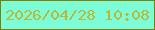 文字の大きさ：3、枠の色：7c7f08、背景の色：7cfdd8、文字の色：b9b937 無料ブログパーツのブログ時計