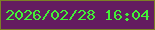 文字の大きさ：5、枠の色：7c8025、背景の色：641c60、文字の色：43f037 無料ブログパーツのブログ時計