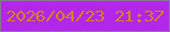 文字の大きさ：2、枠の色：7c8087、背景の色：b326ec、文字の色：d3841b 無料ブログパーツのブログ時計