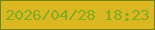 文字の大きさ：2、枠の色：7c8107、背景の色：dbb821、文字の色：84ab21 無料ブログパーツのブログ時計