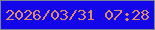 文字の大きさ：5、枠の色：7c8196、背景の色：1307ea、文字の色：db8a65 無料ブログパーツのブログ時計