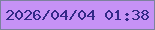 文字の大きさ：4、枠の色：7c829d、背景の色：c692f6、文字の色：332987 無料ブログパーツのブログ時計