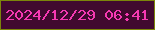 文字の大きさ：1、枠の色：7c850a、背景の色：41092f、文字の色：f639b2 無料ブログパーツのブログ時計