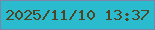 文字の大きさ：4、枠の色：7c85a8、背景の色：2abcce、文字の色：4e4426 無料ブログパーツのブログ時計