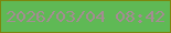 文字の大きさ：1、枠の色：7c860e、背景の色：5fb955、文字の色：a58c93 無料ブログパーツのブログ時計