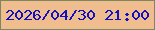 文字の大きさ：4、枠の色：7c8662、背景の色：f0bd8f、文字の色：1013bd 無料ブログパーツのブログ時計