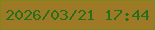 文字の大きさ：5、枠の色：7c8918、背景の色：9f7a26、文字の色：296f1a 無料ブログパーツのブログ時計