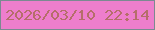 文字の大きさ：5、枠の色：7c8991、背景の色：ee7ecc、文字の色：b56e6a 無料ブログパーツのブログ時計