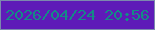 文字の大きさ：5、枠の色：7c89ae、背景の色：5e1bb8、文字の色：148b86 無料ブログパーツのブログ時計