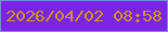 文字の大きさ：5、枠の色：7c89e1、背景の色：7924e6、文字の色：d0971c 無料ブログパーツのブログ時計