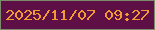 文字の大きさ：4、枠の色：7c8b69、背景の色：5e0f46、文字の色：f39a32 無料ブログパーツのブログ時計