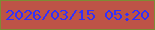 文字の大きさ：2、枠の色：7c8c34、背景の色：bd5347、文字の色：3230fa 無料ブログパーツのブログ時計