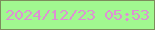 文字の大きさ：4、枠の色：7c8d5c、背景の色：a1f890、文字の色：dd91d3 無料ブログパーツのブログ時計