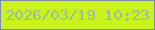 文字の大きさ：3、枠の色：7c8da8、背景の色：cbf21b、文字の色：97bda1 無料ブログパーツのブログ時計