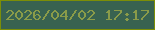 文字の大きさ：5、枠の色：7c8e07、背景の色：386250、文字の色：8a9b49 無料ブログパーツのブログ時計