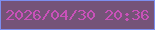 文字の大きさ：2、枠の色：7c8eef、背景の色：755378、文字の色：c951b9 無料ブログパーツのブログ時計