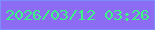 文字の大きさ：1、枠の色：7c8efc、背景の色：8b6cf3、文字の色：3cf684 無料ブログパーツのブログ時計