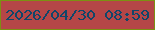 文字の大きさ：3、枠の色：7c9012、背景の色：b54647、文字の色：10466a 無料ブログパーツのブログ時計