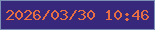 文字の大きさ：3、枠の色：7c90b5、背景の色：38287b、文字の色：e66e44 無料ブログパーツのブログ時計