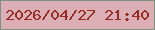 文字の大きさ：2、枠の色：7c917e、背景の色：dcaeb5、文字の色：962d25 無料ブログパーツのブログ時計