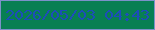 文字の大きさ：4、枠の色：7c91ca、背景の色：087f53、文字の色：1d4dba 無料ブログパーツのブログ時計