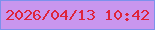文字の大きさ：3、枠の色：7c91ec、背景の色：c996ee、文字の色：de243b 無料ブログパーツのブログ時計