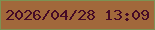 文字の大きさ：1、枠の色：7c9253、背景の色：a1683b、文字の色：450a26 無料ブログパーツのブログ時計