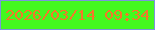 文字の大きさ：3、枠の色：7c94dd、背景の色：44f81f、文字の色：f57729 無料ブログパーツのブログ時計