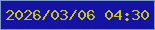 文字の大きさ：3、枠の色：7c96ca、背景の色：1513a3、文字の色：c6c31e 無料ブログパーツのブログ時計