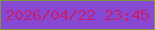 文字の大きさ：3、枠の色：7c9838、背景の色：8849d2、文字の色：c91e6f 無料ブログパーツのブログ時計