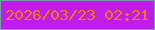 文字の大きさ：1、枠の色：7c99a8、背景の色：c01de8、文字の色：f67516 無料ブログパーツのブログ時計