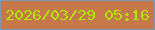 文字の大きさ：4、枠の色：7c99b0、背景の色：c6784b、文字の色：afe702 無料ブログパーツのブログ時計