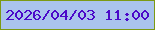 文字の大きさ：2、枠の色：7c9a14、背景の色：aac4ed、文字の色：4b09c9 無料ブログパーツのブログ時計
