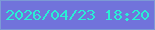 文字の大きさ：4、枠の色：7c9ad5、背景の色：7173db、文字の色：2aeed5 無料ブログパーツのブログ時計