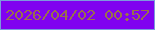 文字の大きさ：5、枠の色：7c9add、背景の色：8002f0、文字の色：9a704b 無料ブログパーツのブログ時計