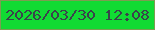 文字の大きさ：2、枠の色：7c9d51、背景の色：11db33、文字の色：3a434b 無料ブログパーツのブログ時計