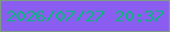 文字の大きさ：4、枠の色：7c9d81、背景の色：8a5df0、文字の色：04bb79 無料ブログパーツのブログ時計