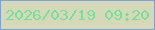 文字の大きさ：2、枠の色：7ca1d2、背景の色：d6d8ba、文字の色：78df9b 無料ブログパーツのブログ時計