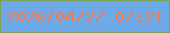 文字の大きさ：3、枠の色：7ca258、背景の色：6eaae8、文字の色：fe794a 無料ブログパーツのブログ時計