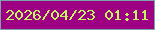 文字の大きさ：2、枠の色：7ca3a7、背景の色：9e0083、文字の色：c3f661 無料ブログパーツのブログ時計