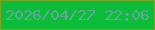 文字の大きさ：5、枠の色：7ca524、背景の色：0bbc38、文字の色：60a99b 無料ブログパーツのブログ時計