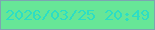 文字の大きさ：4、枠の色：7ca5b1、背景の色：67e697、文字の色：2cdec4 無料ブログパーツのブログ時計